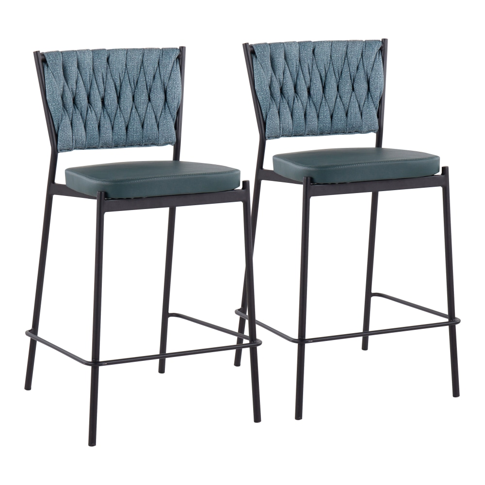 LumiSource Braided Tania Contemporary Counter Stools,