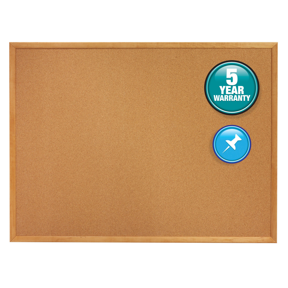 Quartet® Cork Bulletin Board, 36" x 48", Wood