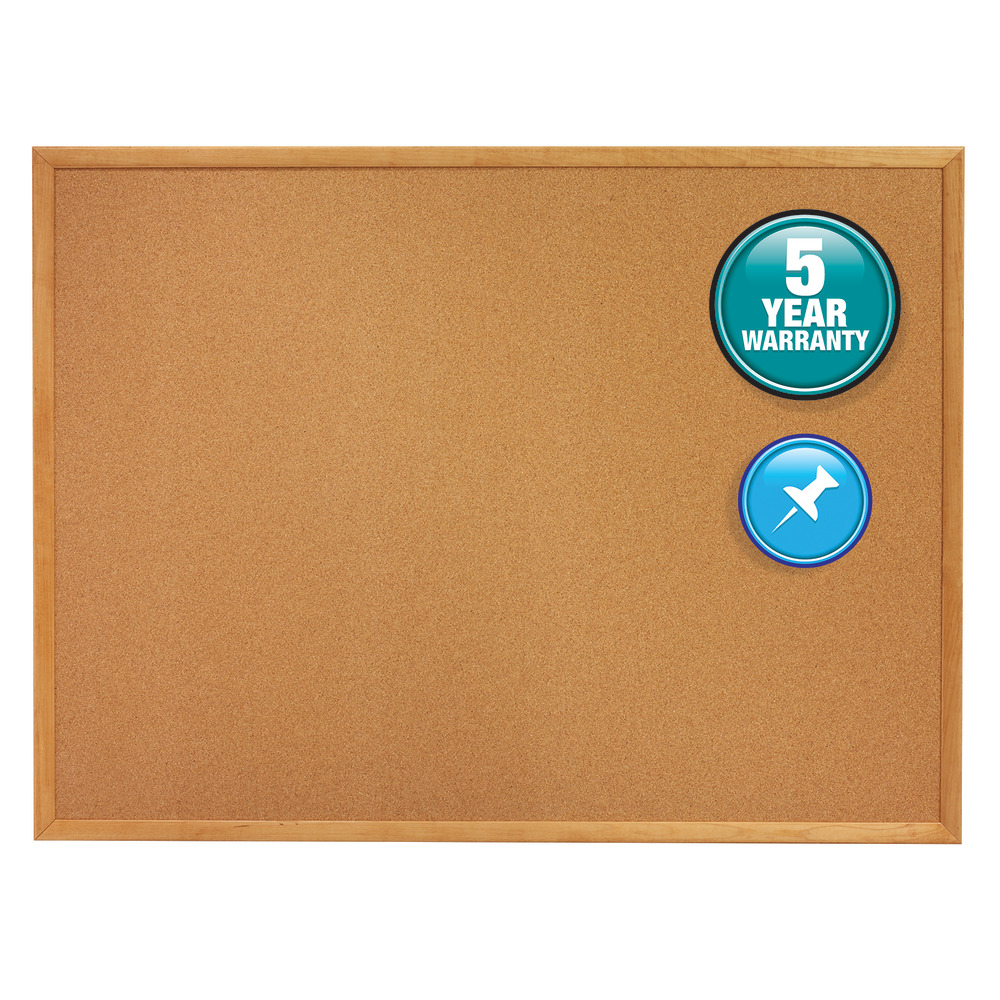 Quartet® Cork Bulletin Board, 36" x 60", Wood