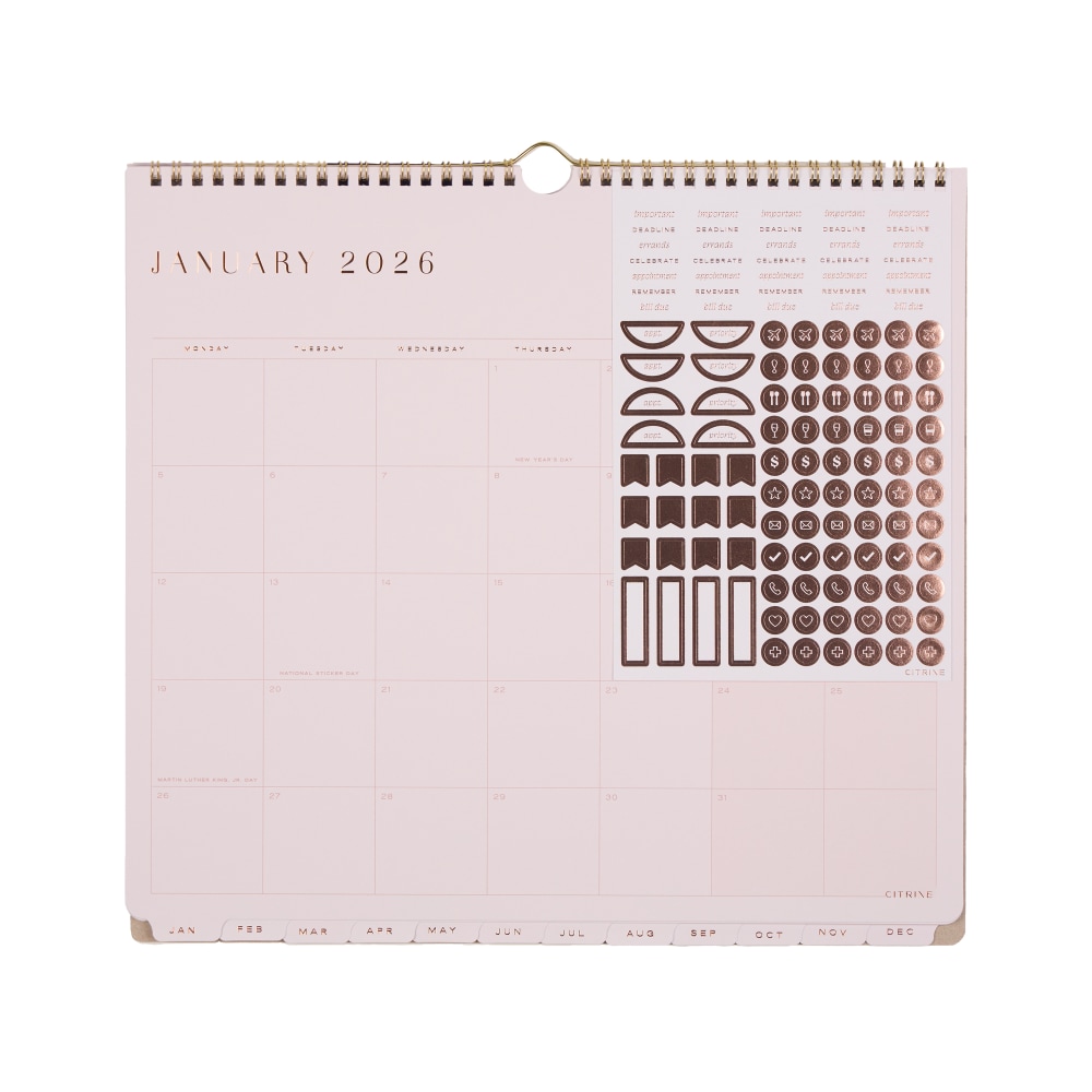2026 Happy Planner 12-Month Desk Calendar, 12-1/2” x