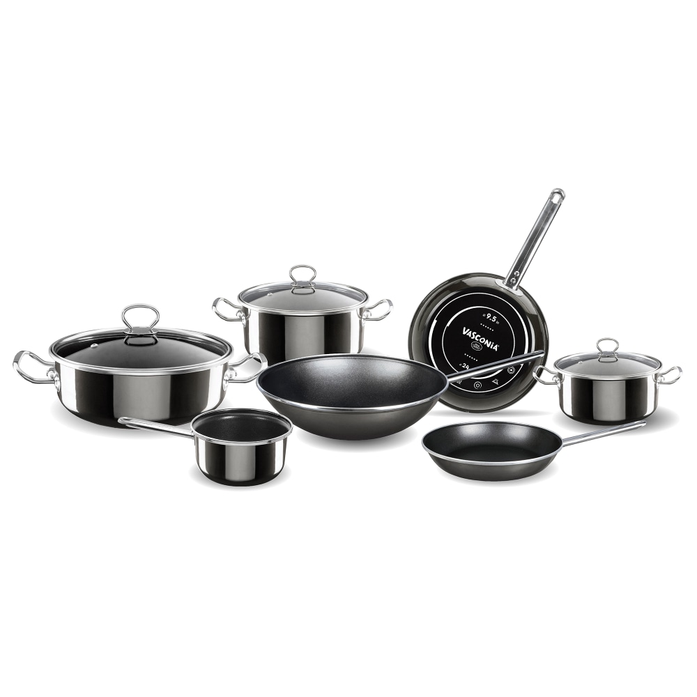 Vasconia® Elegance 10-Piece Steel Nonstick Cookware Set, Gray