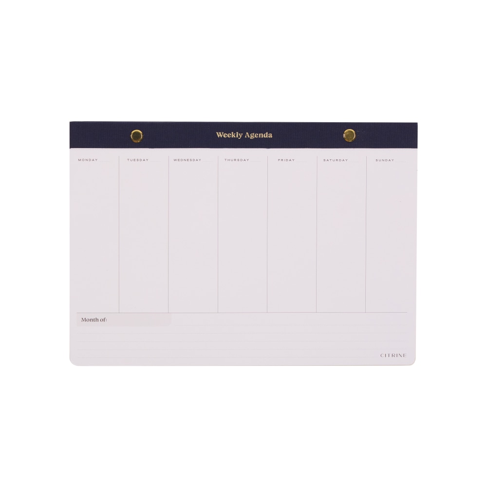 Citrine Undated Desktop Calendar, 10” x 7”, Navy,