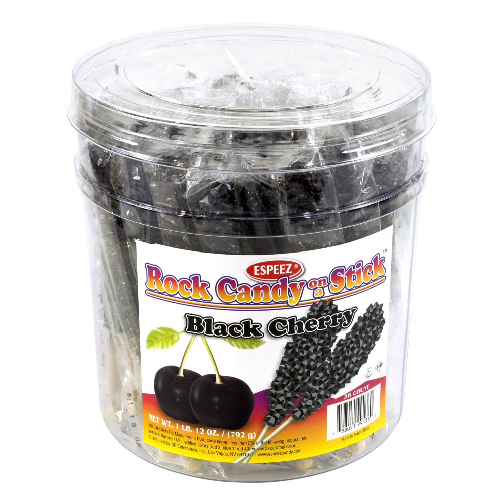 Espeez Rock Candy Sticks, 7", Black, Tub Of