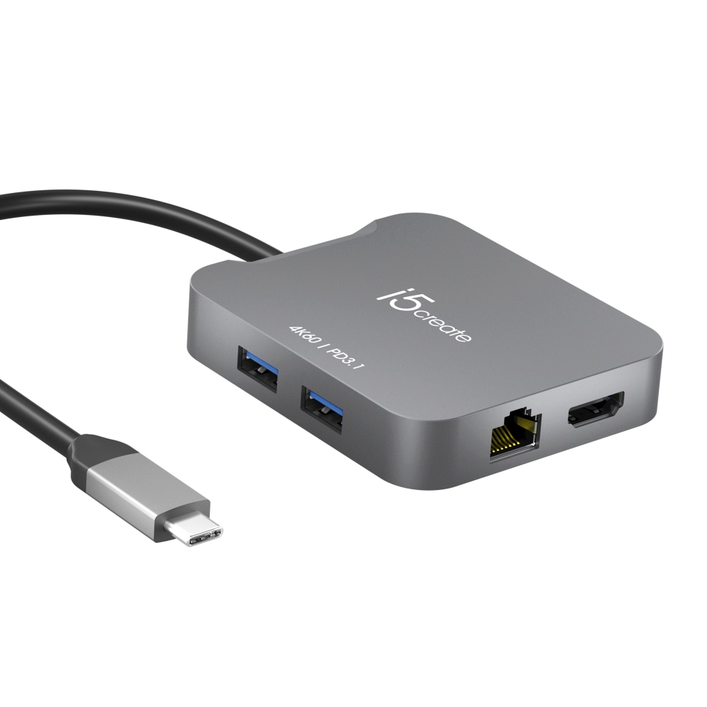 j5create 4K Elite USB-C Travel Adapter, Space Gray,