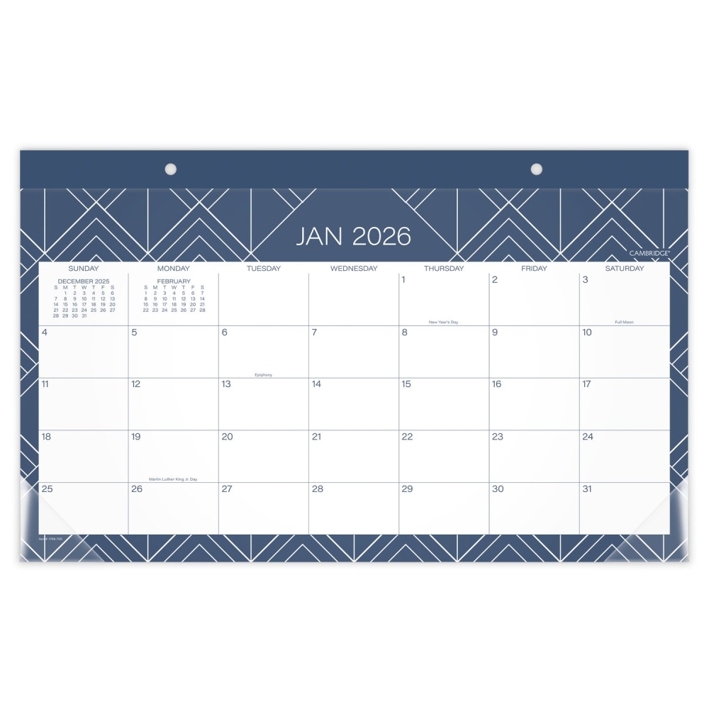 Cambridge® Apex 2026 Monthly Desk Pad Calendar, Compact,