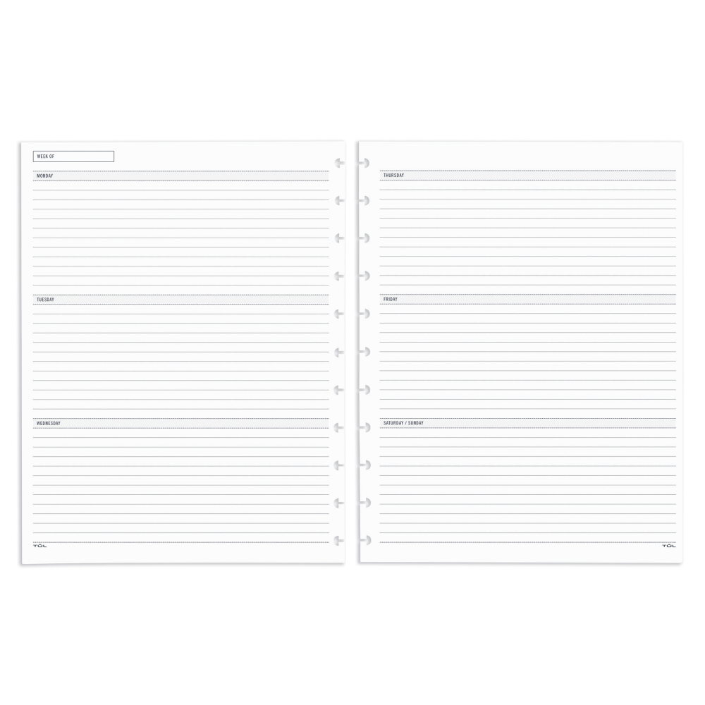 TUL® Discbound Undated Weekly/Monthly Refill Pages, Letter Size,