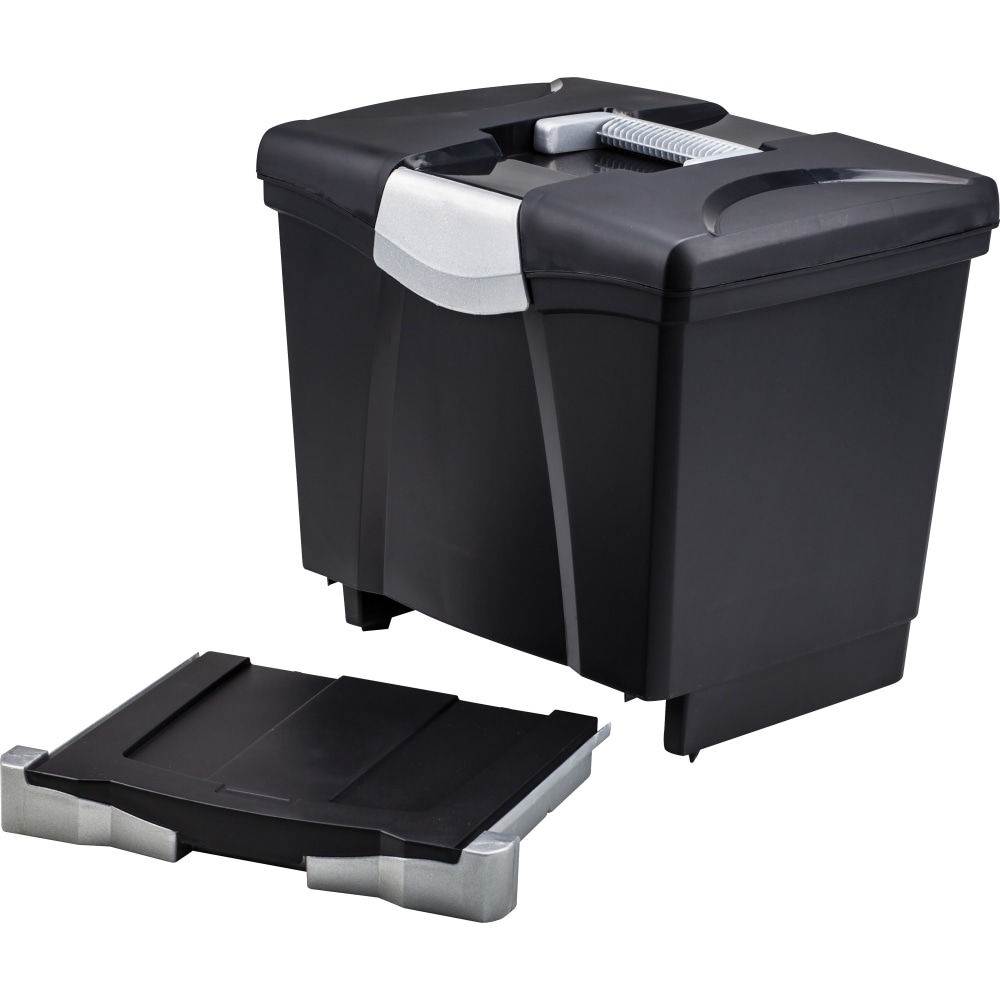 Storex Portable file Box with Drawer - External
