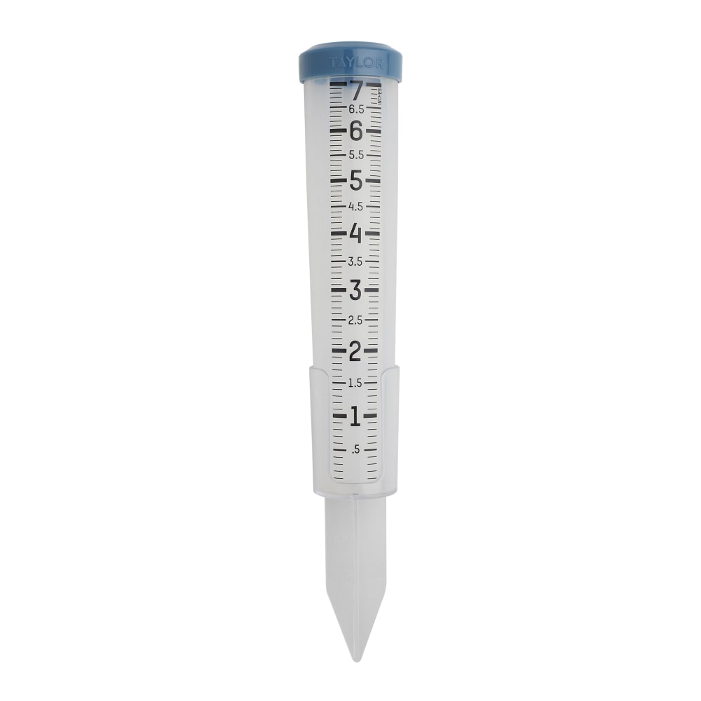Taylor Precision Products 7”-Capacity Silicone Rain Gauge, 12”H