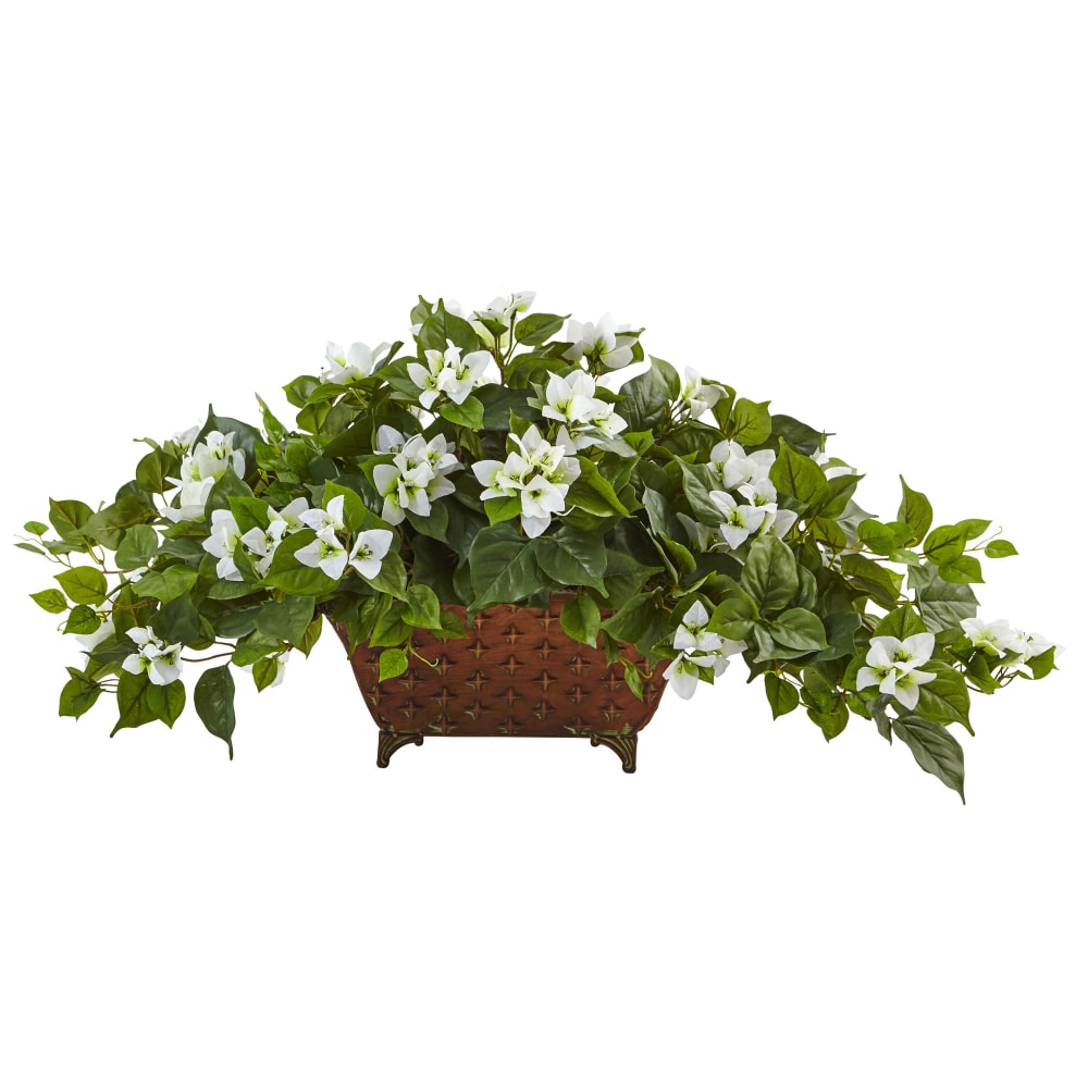 Nearly Natural Bougainvillea 17”H Artificial Plant With Metal