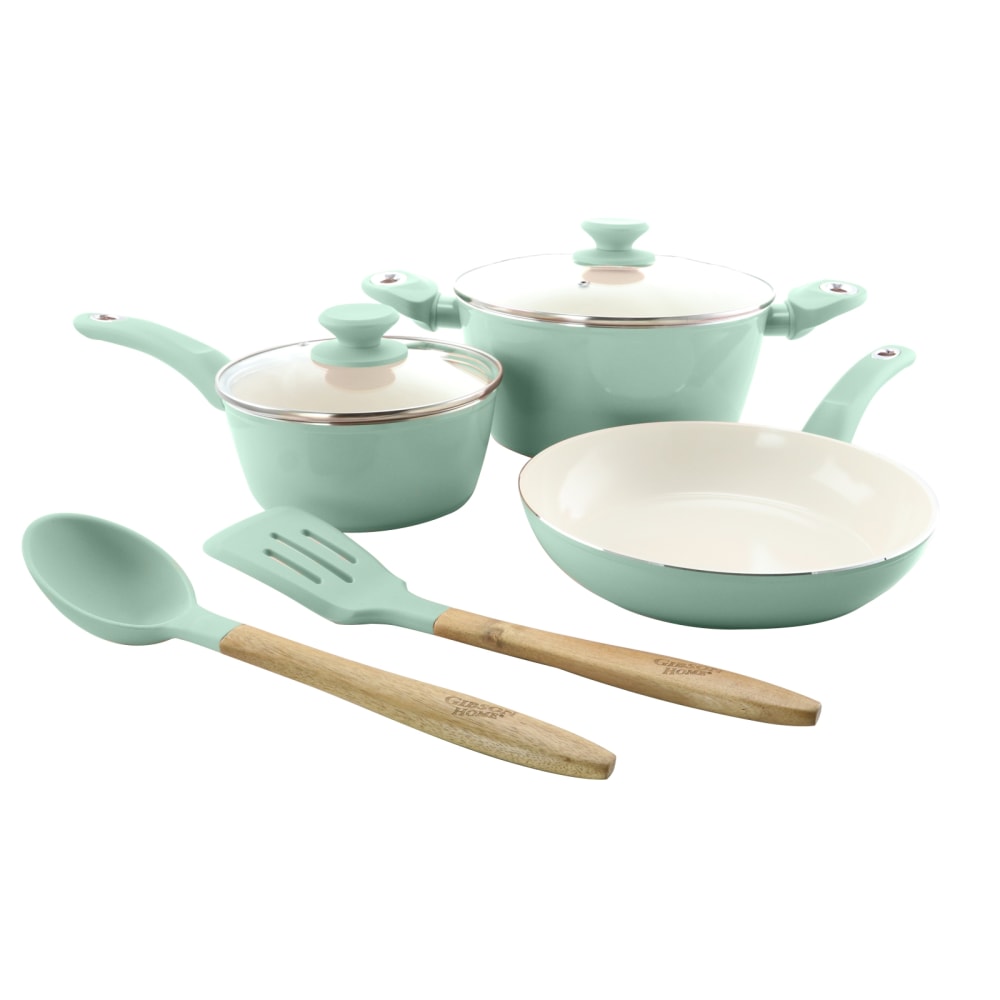 Gibson Home 7-Piece Plaza Café Cookware Set, Sky