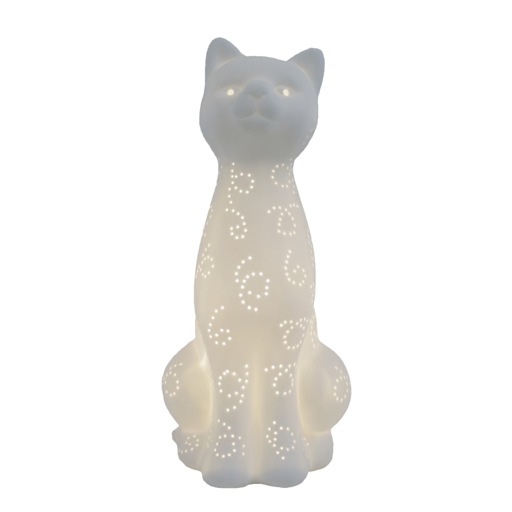 Simple Designs Porcelain Kitty Cat Shaped Animal Light