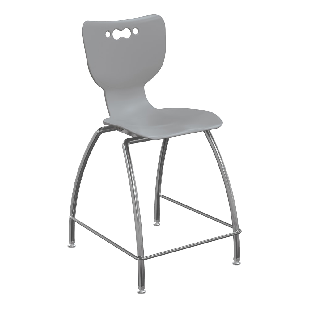 Hierarchy 4-Leg School Stool, 24", Gray/Chrome