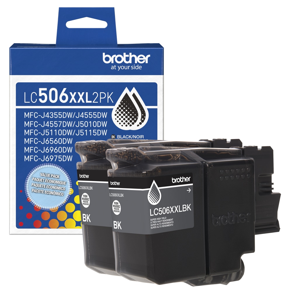 Brother LC506XXL2PK Black Super High Yield Ink Cartridges,
