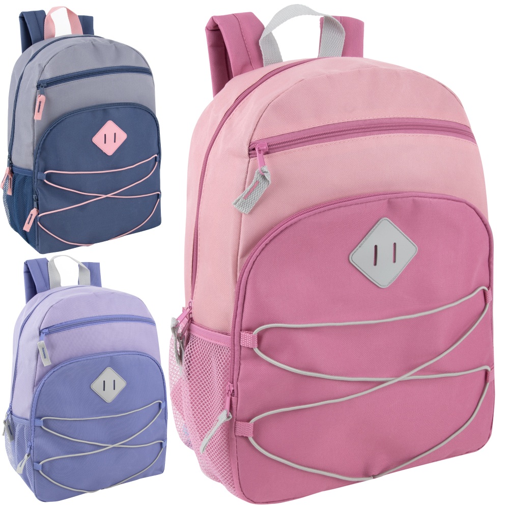 Trailmaker Bungee Backpacks, Assorted Colors, Girl, Case Of