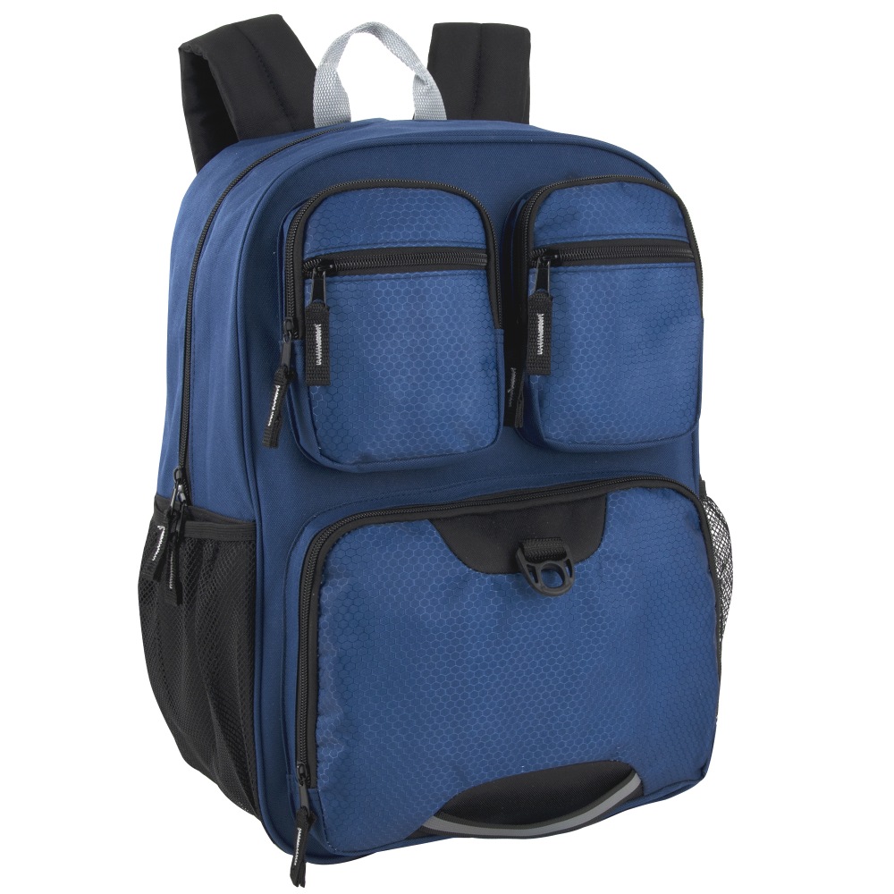 Trailmaker Multi-Pocket Backpacks, Blue, Case Of 24 Backpacks