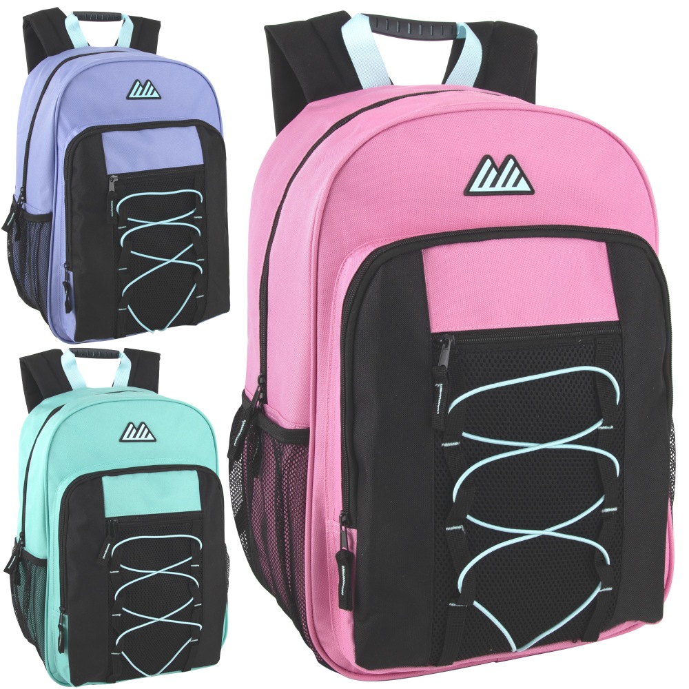 Summit Ridge Bungee Backpacks, Assorted Colors, Case Of