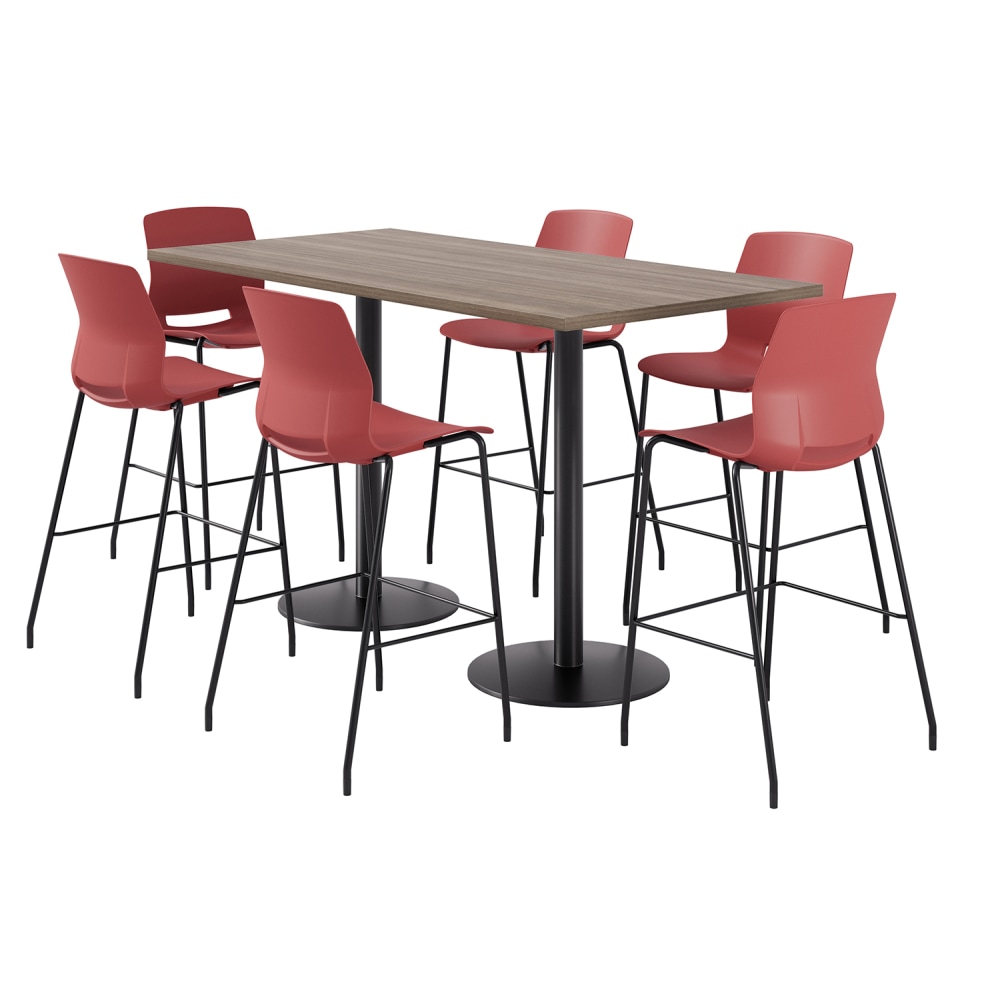 KFI Studios Proof Bistro Rectangle Pedestal Table With