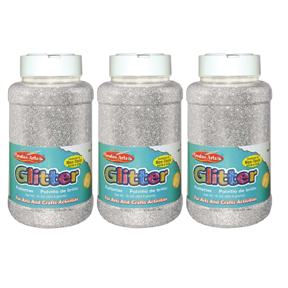 Charles Leonard Creative Arts Glitter, 1 Lb, Silver,