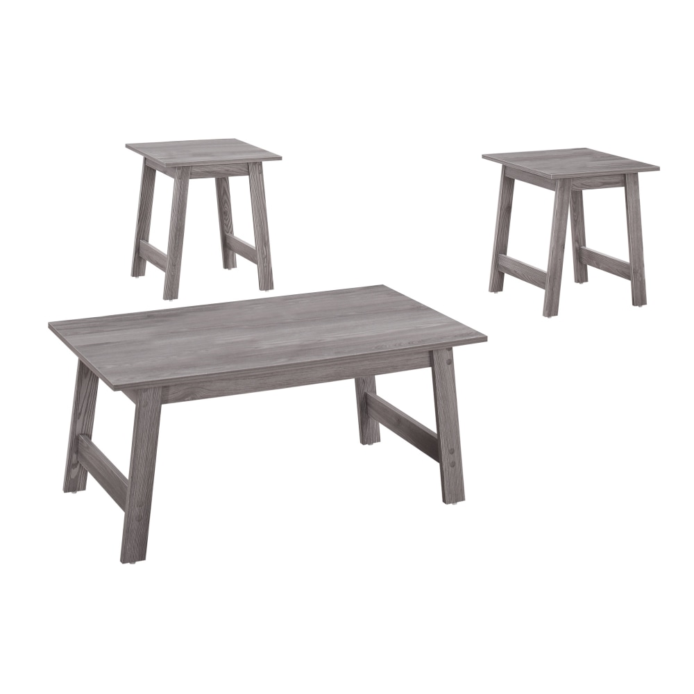 Monarch Specialties Milos 3-Piece Table Set, Gray