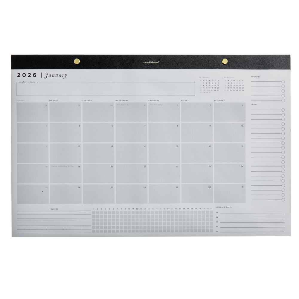 2025-2026 Russell & Hazel Monthly Desktop Calendar, 11”