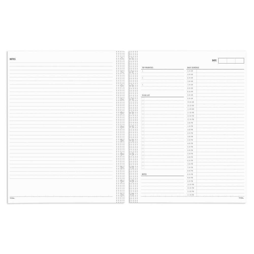 TUL® Discbound Undated Daily Refill Pages, 8-1/2" x