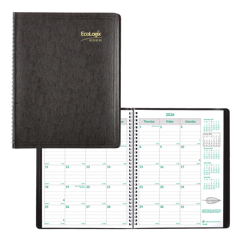 2025-2027 Brownline 14-Month EcoLogix Monthly Planner, 11" x