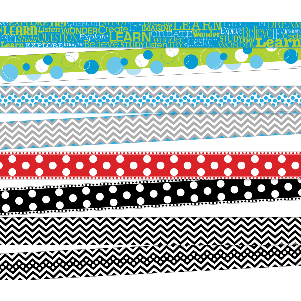 Barker Creek Chevron/Dots Double-Sided Borders, 3" x