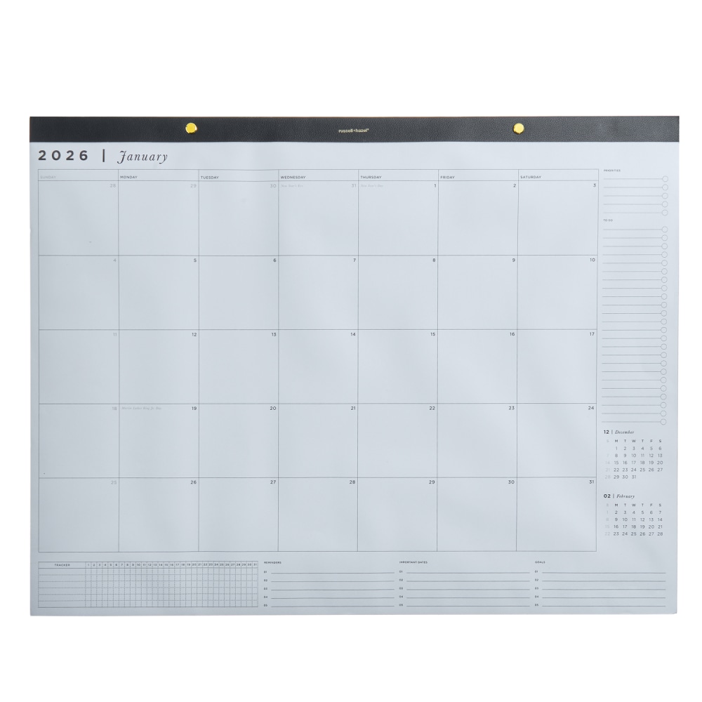 2025-2026 Russell & Hazel Monthly Desk Calendar, 22”