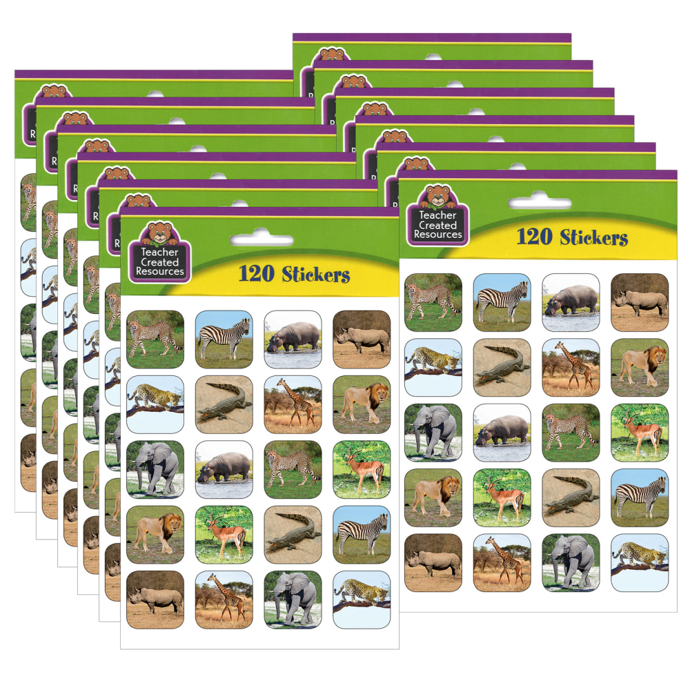 Teacher Created Resources® Stickers, Safari Animals, 120 Stickers