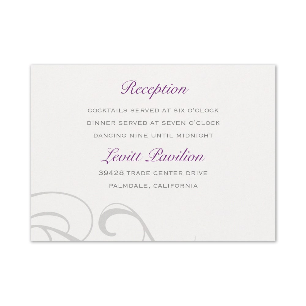 Custom Wedding & Event Reception Cards, 4-7/8" x
