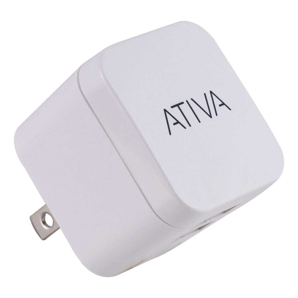 Ativa® Dual-Port USB Wall Charger, White, 45861