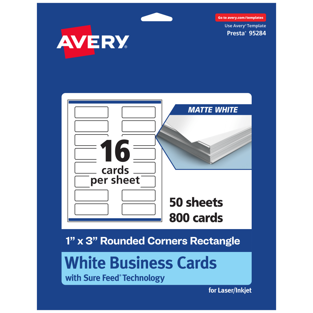 Avery® Printable Rounded Corner Mini Business Cards With