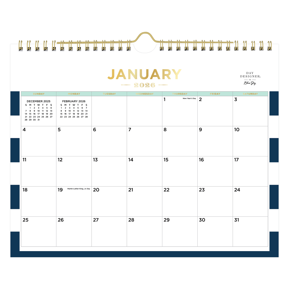 2026 Blue Sky Day Designer Monthly Wall Calendar,