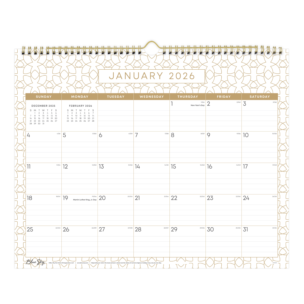 2026 Blue Sky Monthly Wall Calendar, 15” x