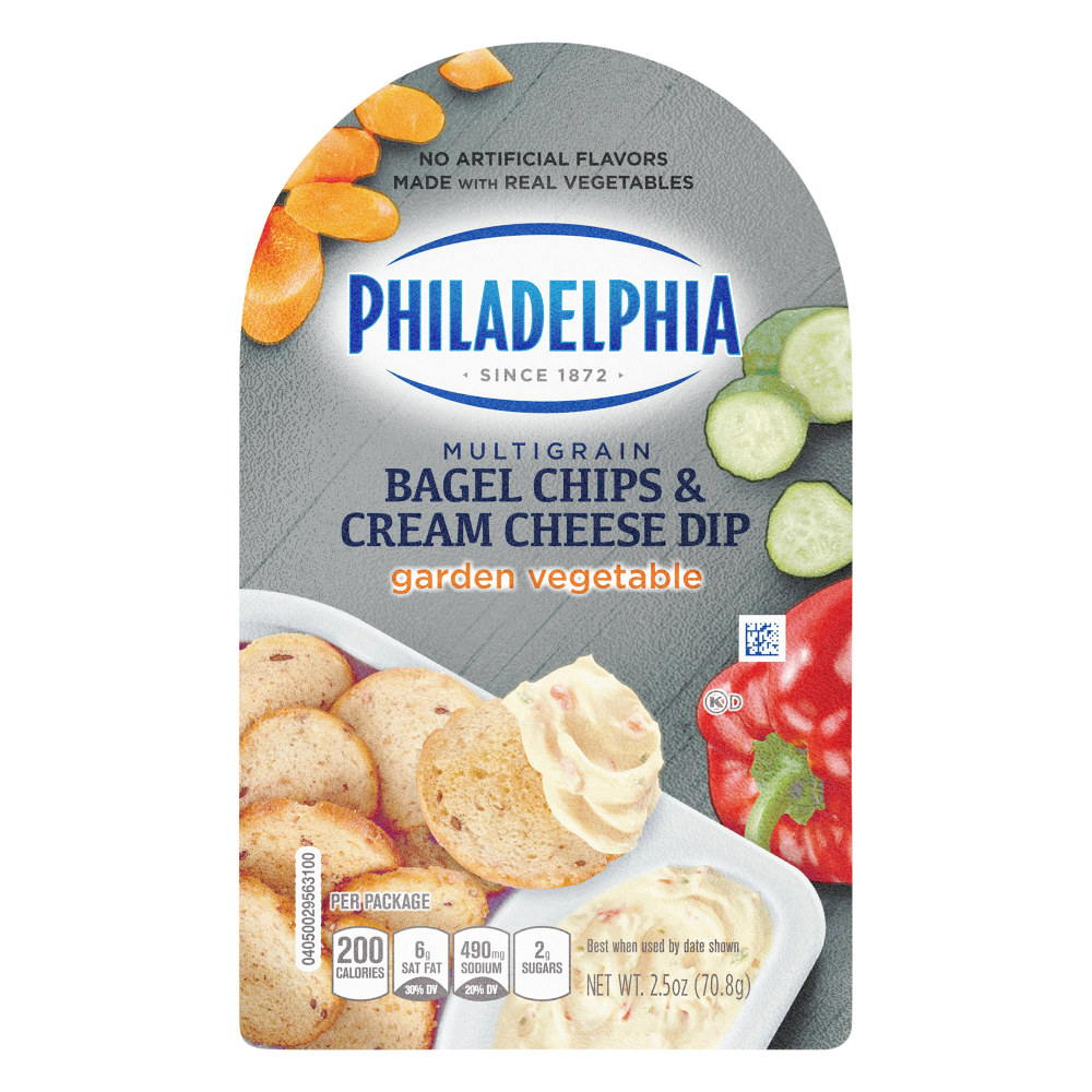 Philadelphia Multigrain Bagel Chips And Garden Vegetable Cream