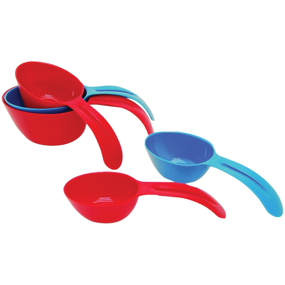 Starfrit® Snap Fit Measuring Cups, Red/Blue, Set Of
