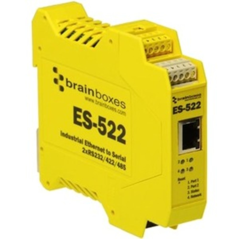 Brainboxes Industrial Ethernet to Serial 2xRS232/422/485 - DIN