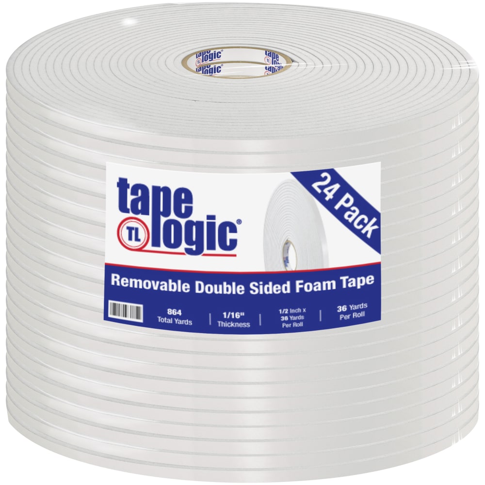 Tape Logic Removable Double-Sided Foam Tape, 1/2" x