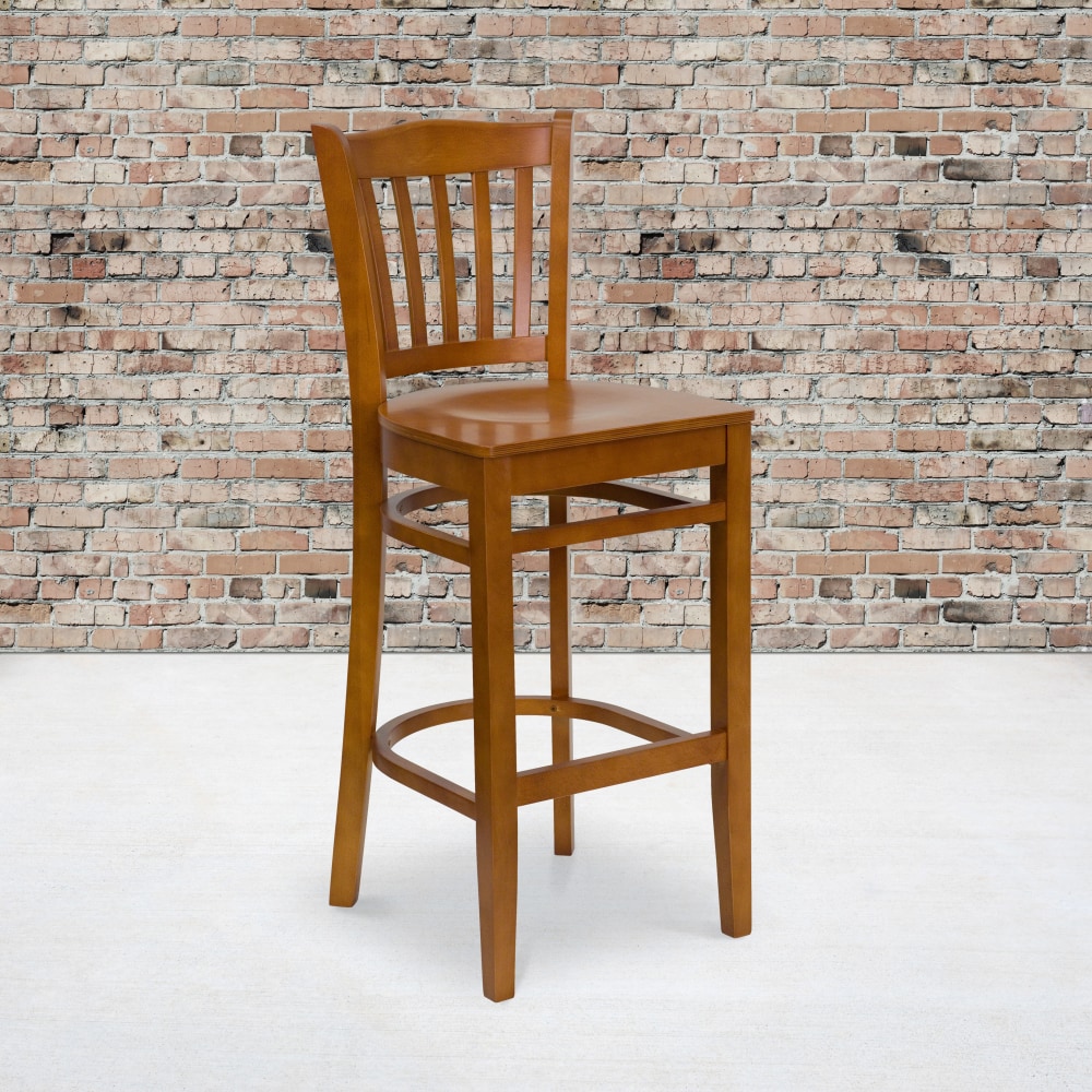 Flash Furniture Wooden Restaurant Barstool With Vertical Slat