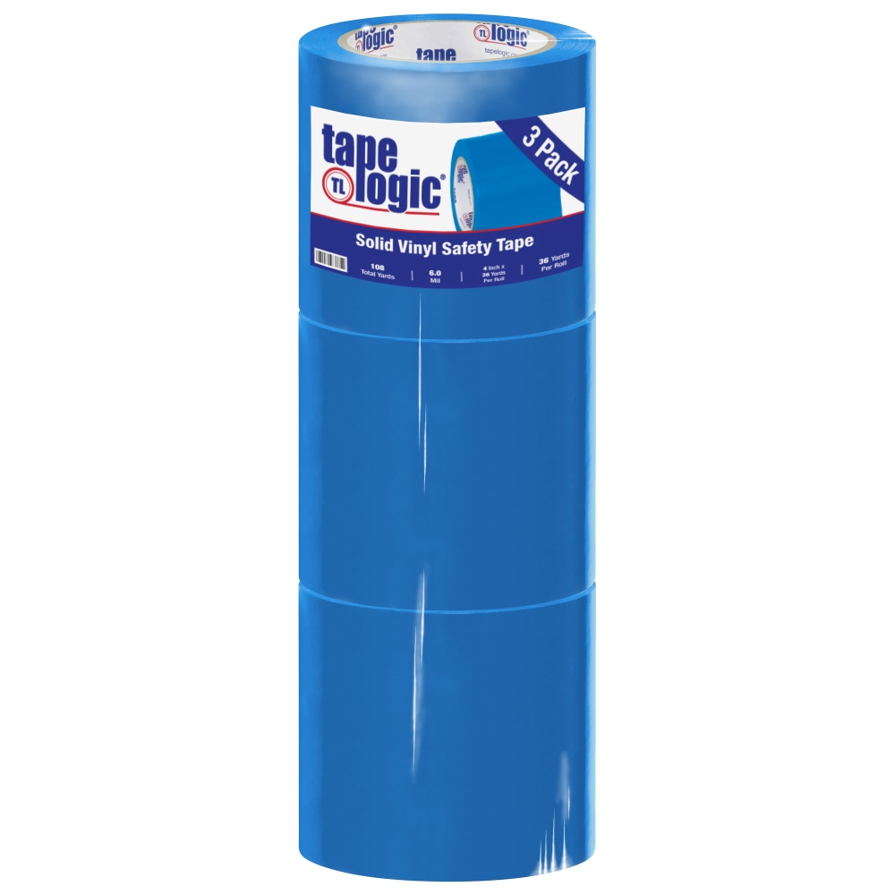 BOX Packaging Solid Vinyl Safety Tape, 3" Core,