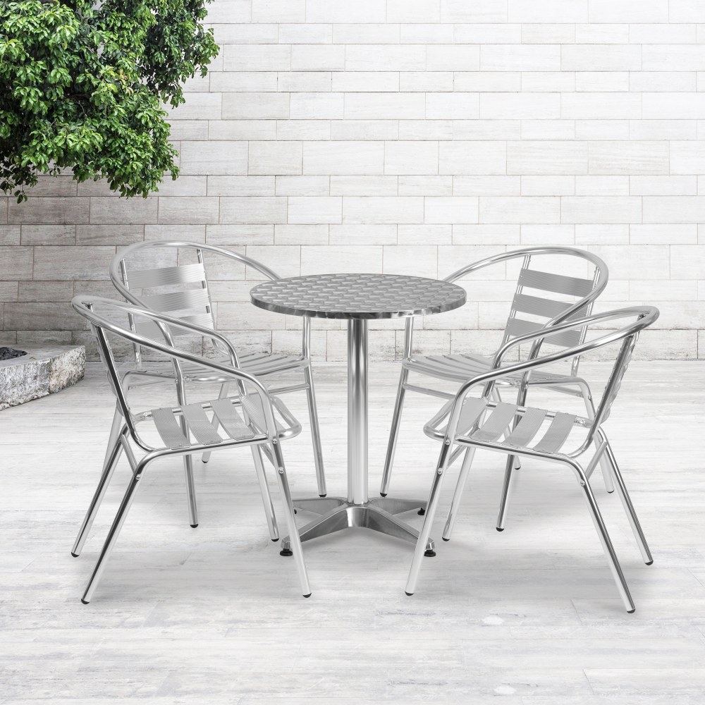 Flash Furniture Lila 5-Piece 23-1/2" Round Aluminum