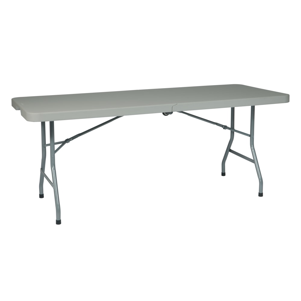 WorkSmart Resin Multi-Purpose Center-Fold Table With Wheels,