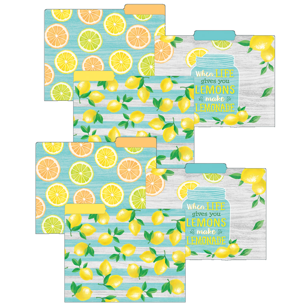 Teacher Created Resources File Folders, Lemon Zest, 8-1/2"