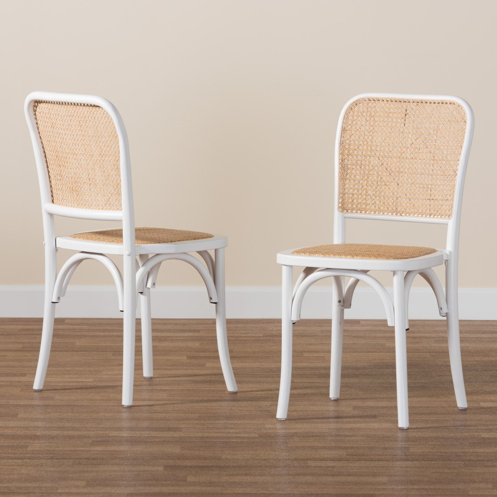 Baxton Studio Neah Japandi Wood And Rattan 2-Piece