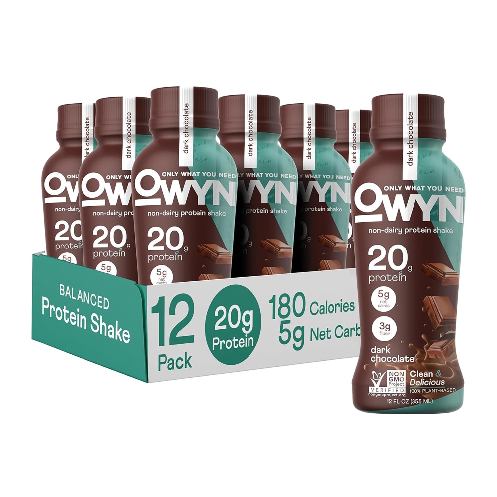 OWYN Dark Chocolate Protein Drinks, 12 Oz, Case