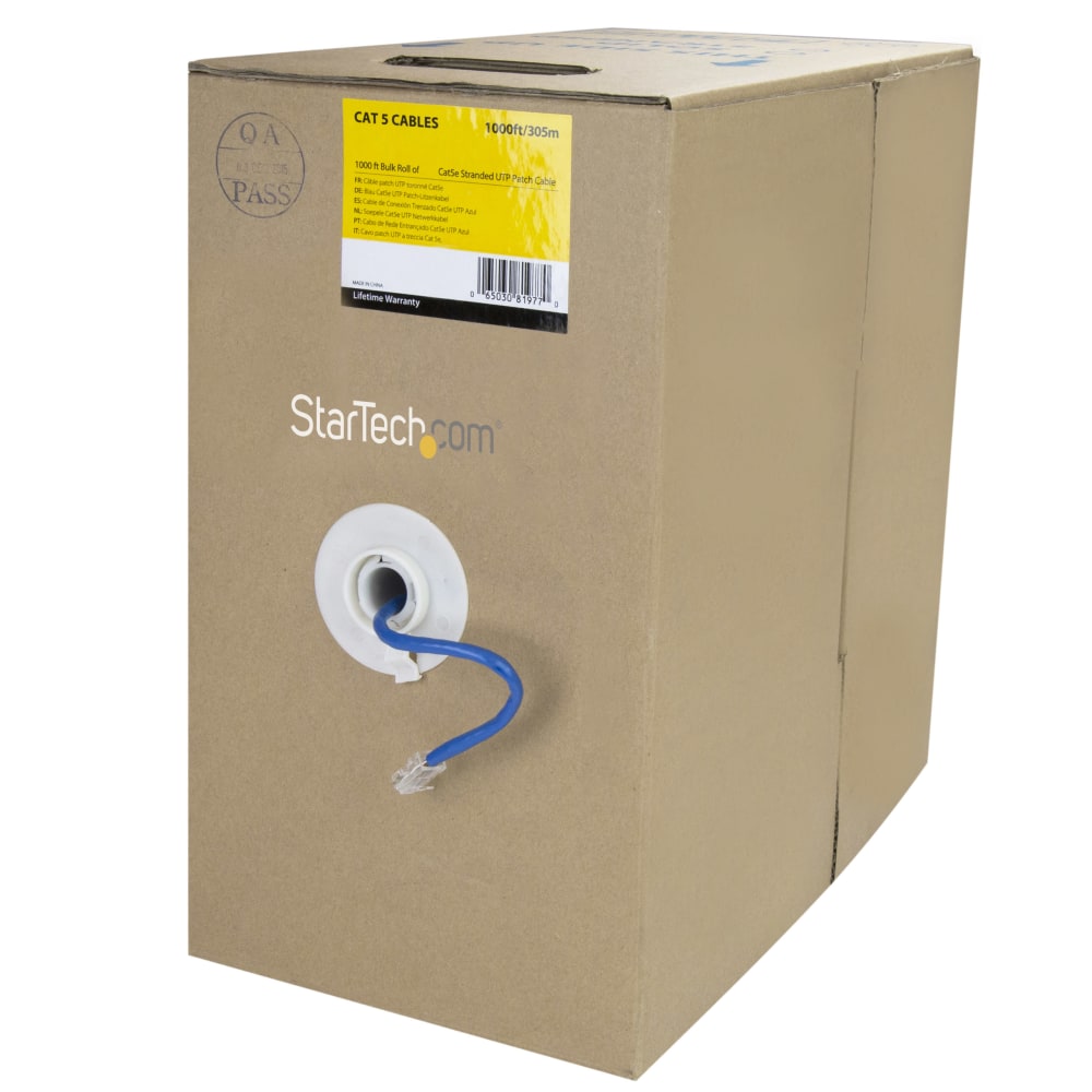 StarTech.com 1000 ft Bulk Roll of Blue Cat5e