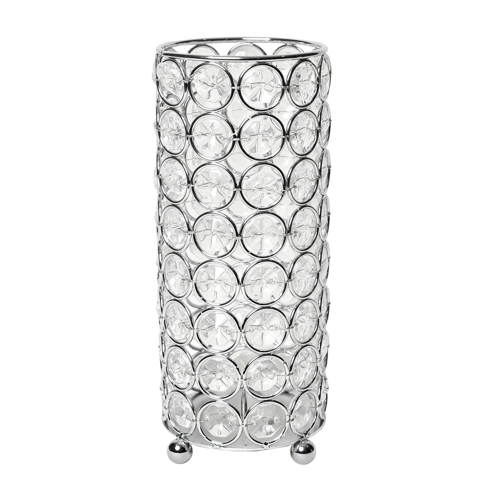 Elegant Designs Ellipse Crystal Decorative Vase, 7-3/4"H x