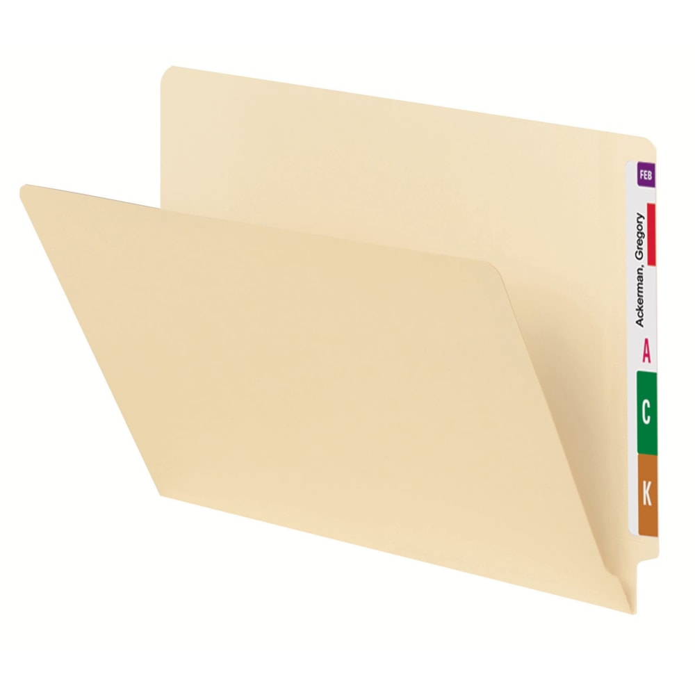 Smead® Manila Single-Ply End-Tab Folders, Letter Size, Straight