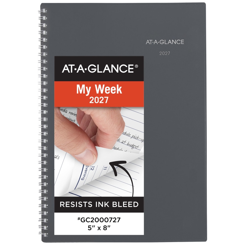 AT-A-GLANCE® DayMinder® 2027 Weekly Monthly Planner, Gray, Small,