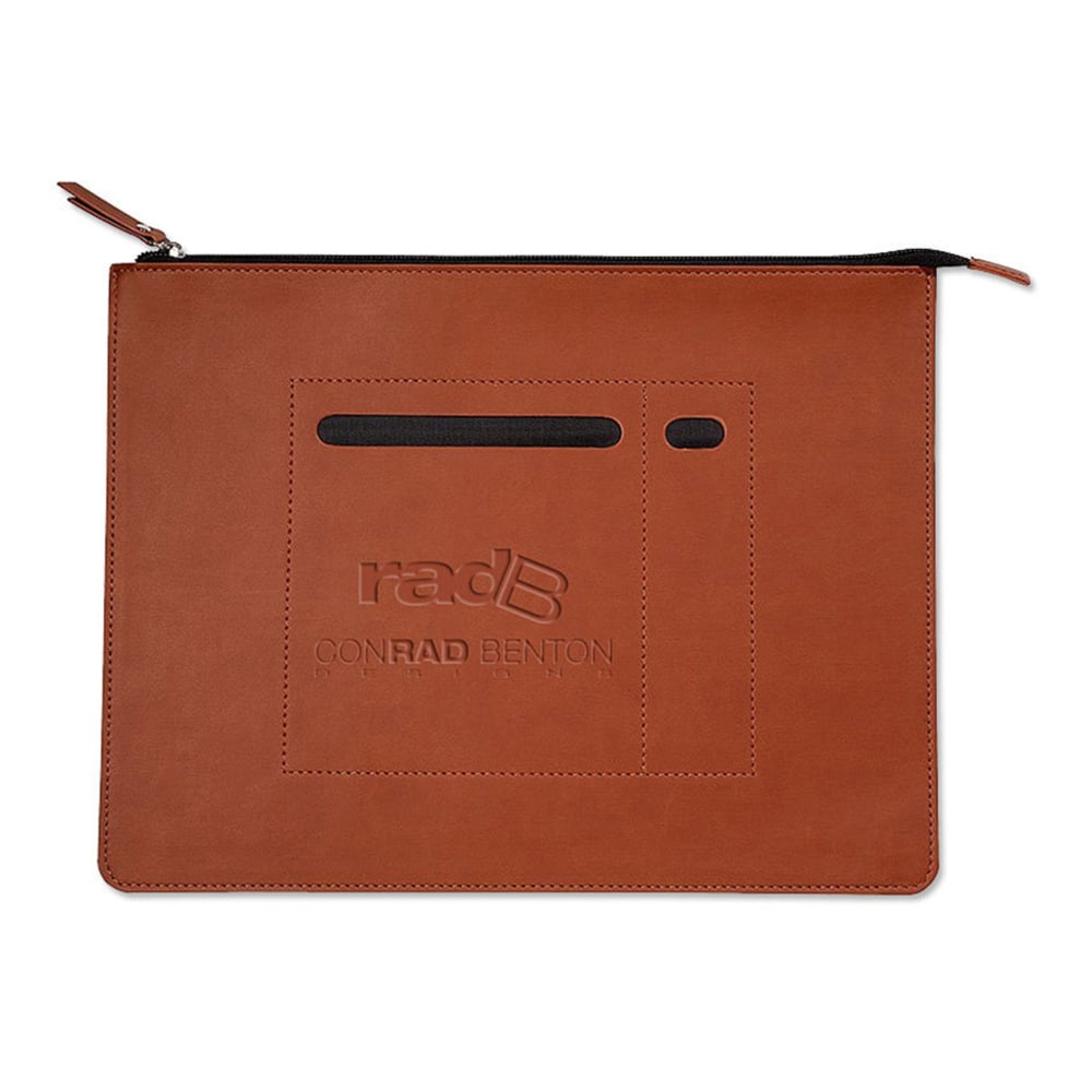 Faux Leather Zip File Folder, 9-3/4" x 12-3/4",